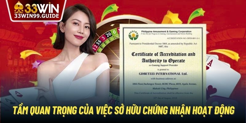 Tầm quan trọng của việc sở hữu chứng nhận hoạt động